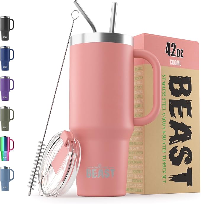 Beast 42 oz Tumbler with Handle Stainless Steel Vacuum Insulated Coffee Ice Cup by GreensSteel