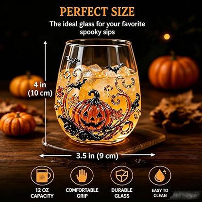 3D Halloween Artisan Glassware Collection, Handleless Glass Cups - Image 3