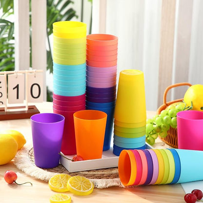 Patelai 100 Pcs usable Plastic Cups 8oz Drinking Cups Colorful Unbreakable - Image 3