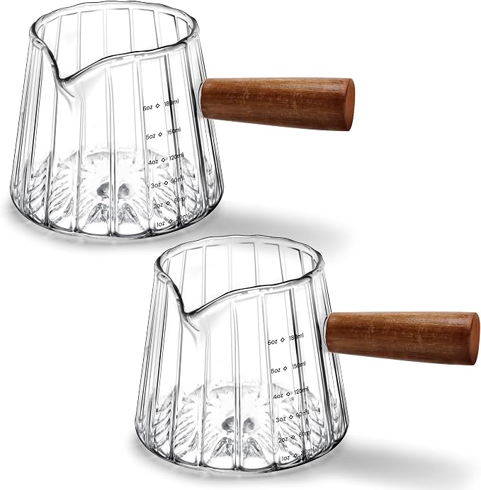 2 PCS Espresso Measuring Cup 6 Oz, Espresso Glass Cups by Unknown