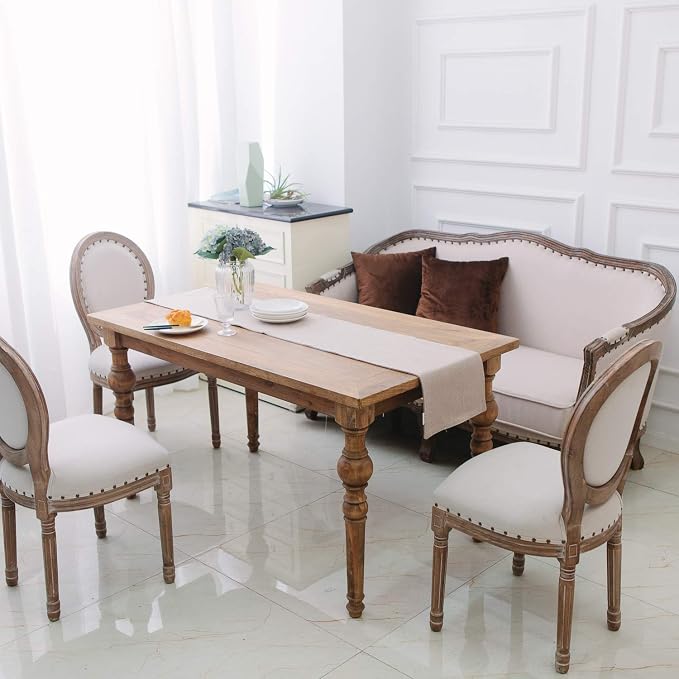 2 Piece Fabric in 1 Soft Faux Linen Table Runner - Image 3