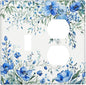 Light Switch Cover Plate Blue Watercolor Flowers Retro Floral Leaves 2 Gang Decorative Switch Plates 1 Toggle Duplex Combo Outlet Covers GFCI Wall Plates for Bathroom Bedroom Decor
