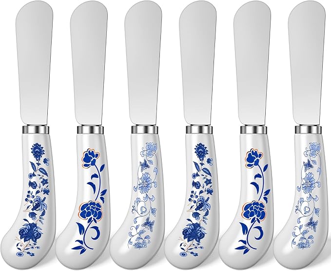 6 Pack Cheese Spreaders bulk 4.95" Stainless Steel Butter Knife by Yiyiring