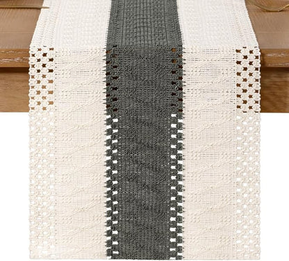 Boho Table Runner Summer Farmhouse Rustic Dining Dresser Scarf Home Decor | - Image 5
