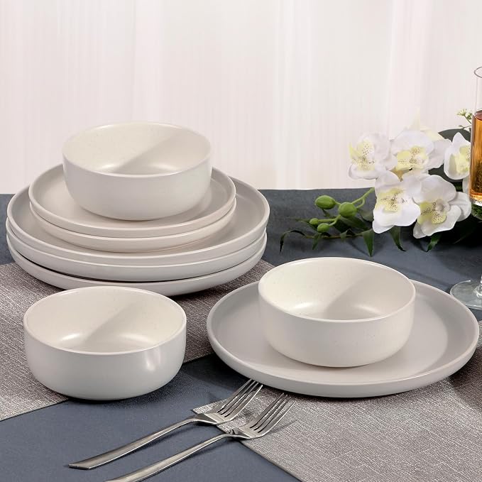 Ceramic Plates and Bowls Sets, Modern Design Dinner Plates, Stoneware Dishware - Image 6