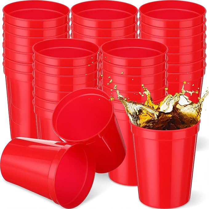 Yungyan 100 Pack 16 oz Stadium Cups Reusable Plastic Cups Blank Drink Stadium by Yungyan