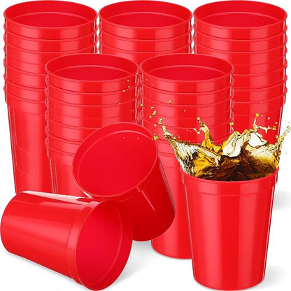 Yungyan 12 Pack Red Stadium Cups Reusable Plastic Cups Blank Drink Stadium by Yungyan