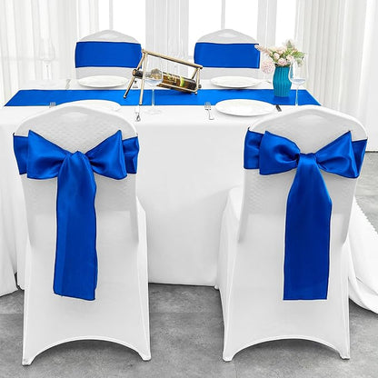 10-Pack Royal Blue Satin Table Runner 12 x 108 Inch Long Bright and Smooth Silk - Image 7