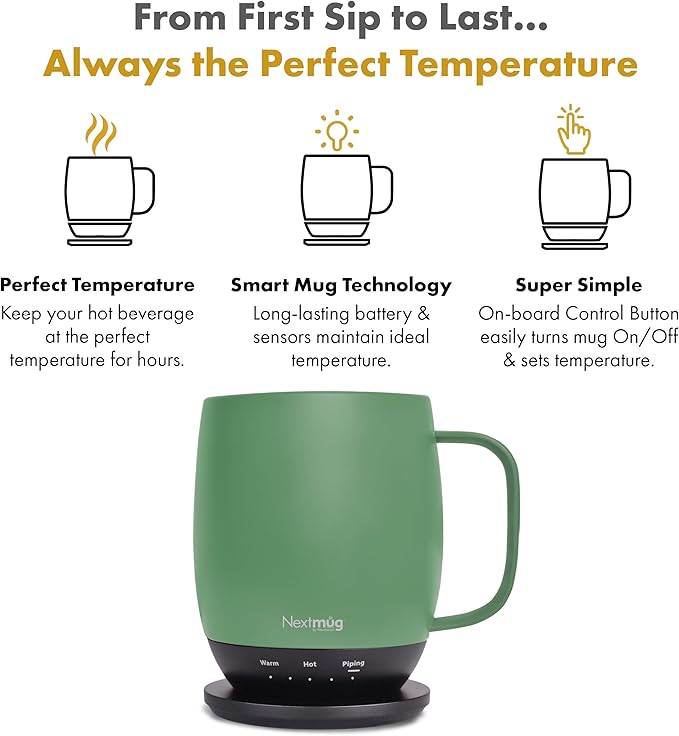 Nextmug - Temperature-Controlled, Self-Heating Coffee Mug | – No App, - Image 2