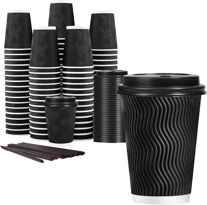 Lamosi 50 Pack 12 oz Disposable Coffee Cups by BuyNow