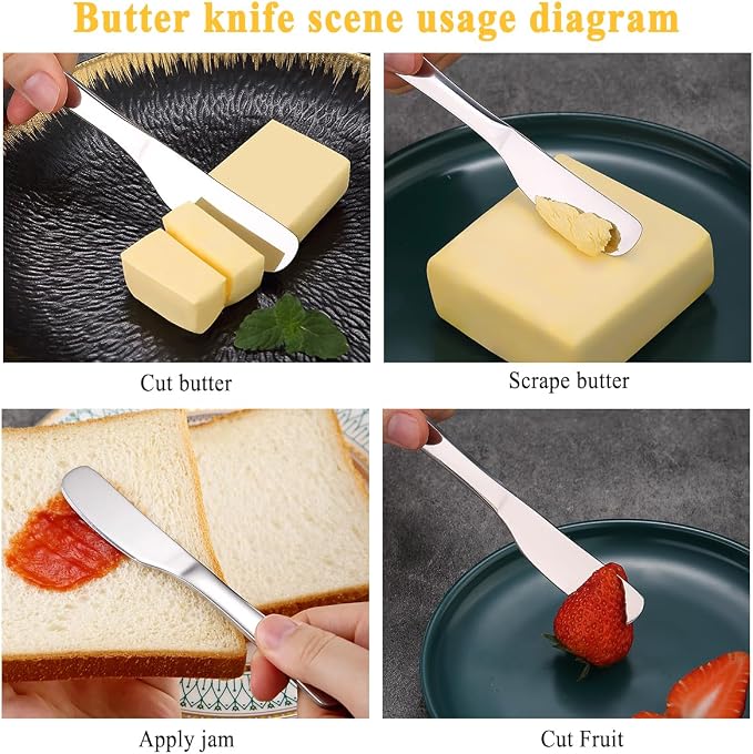Homquen Stainless Steel Butter Knife, Butter Spreader, Butter Knives, Butter - Image 6