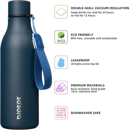BJPKPK 18oz Insulated Water Bottle, Stainless Steel Bottle - Image 2