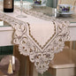 LeLehome Classic Table Runner 15 Inch X 77 Inch, Flower Embroidery Beige Brown by LeLehome