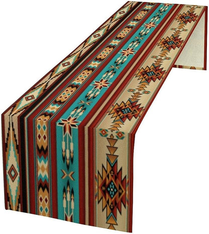 Aztec Southwest Table Runner, Ethnic Style Design Geometric Triditional Kitchen by Yearn+Jear