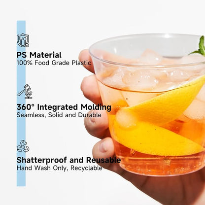 RACETOP 9 oz 50 packs Clear Disposable Plastic Cups, Durable Plastic Cups - Image 4