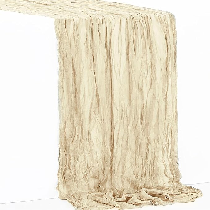 1 Pack Beige Cheesecloth Table Runner 35x120 Inch 10Ft Rustic Gauze Cheese - Image 7