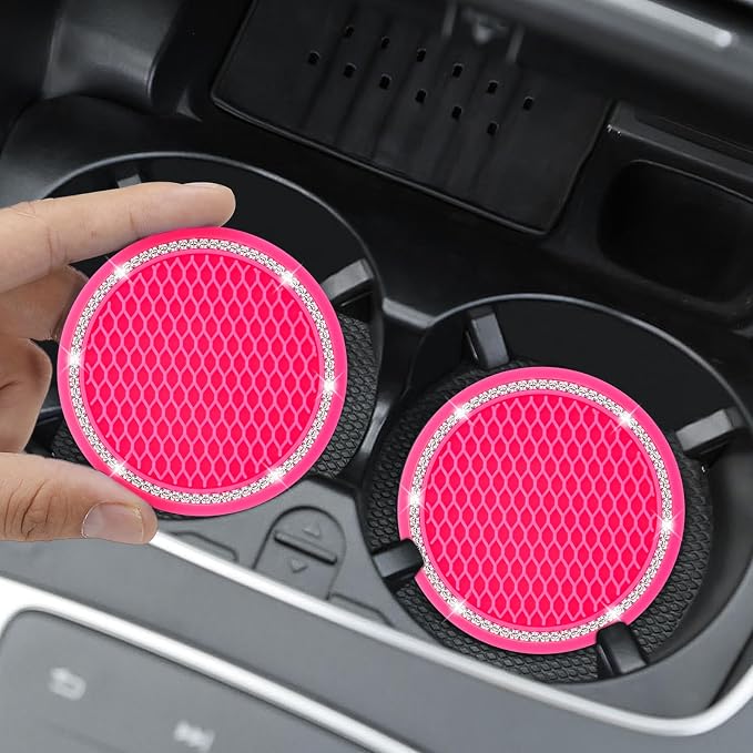 Car Coasters, 4 Pack Universal Vehicle Bling Car Coaster, Rhinestone Coaster - Image 2