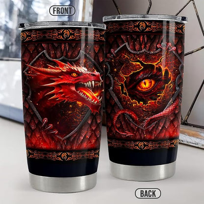 SANDJEST Dragon Tumbler 20oz Stainless Steel Insulated Coffee Travel Mug Cup - Image 4