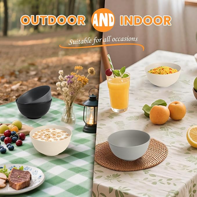 Premium Wheat Straw Bowls 8 PCS Unbreakable Bowl - Image 7