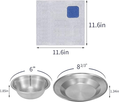 Outdoor Camping Mess Kit - 1 to 2 persons Camping Dishes Includes Cups, Bowls, Dishes, Knives, Forks, Spoons, Etc, Camping Dinnerware Set with Mesh Bag is Easy to Carry Camping Tableware Set