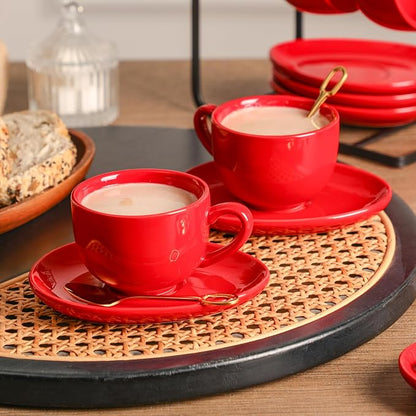 vicrays Ceramic Espresso Coffee Cups - 4 oz Porcelain Espresso Cups Set - Set - Image 2