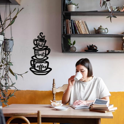 Oubasa Metal Pour Coffee Cup Wall Decor, Minimalist Cafe Themed - Image 4