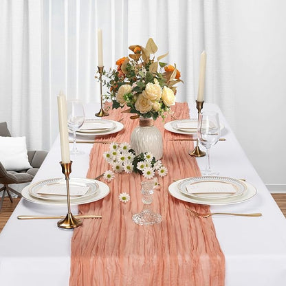 6 Pack Coral Cheesecloth Table Runner 10Ft Gauze Cheese Cloth Table Runner - Image 3