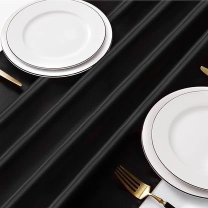 Manyshofu Black Satin Table Runner 12x108 - Image 2