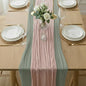 Cheesecloth Table Runner 2 Pack Sage Green and Dusty Pink, Boho Gauze Table by Avolander