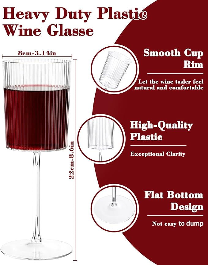 Ciaell 12 Pack Plastic Wine Glasses - Image 2