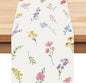 Bonhause Spring Floral Leaves Table Runner 13x90 Inch Colorful Wildflowers by Bonhause