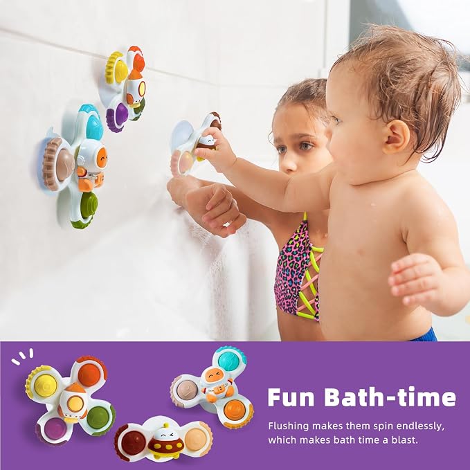 LiKee Strong Suction Cup Rotating Toys, Bath & Travel Toy, - Image 5