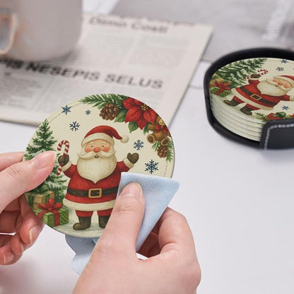 Cute Christmas Tree Santa Claus Coasters - Image 5