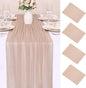 4 Pcs 10FT Champagne Chiffon Table Runners 30x120 Inches Sheer Tulle Boho Table by SAJOO