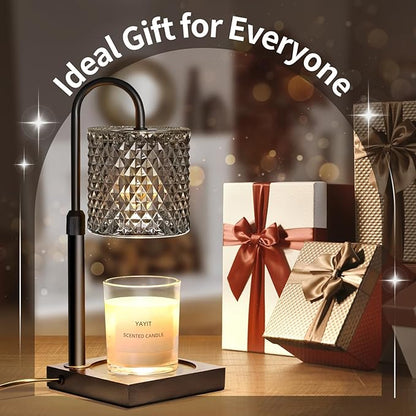 Candle Warmer Lamp with Timer Dimmer Adjustable Height, Candle Warmer with 2 Bulbs for Jar Candles, Home Decor, for Women Birthday