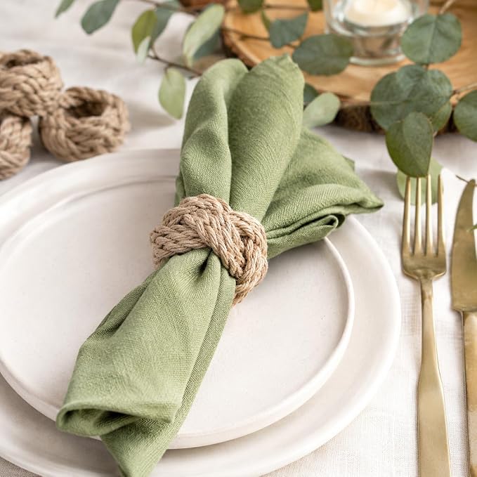 ALPHA Living HOME Woven Napkin Rings Set of 6 - Image 3