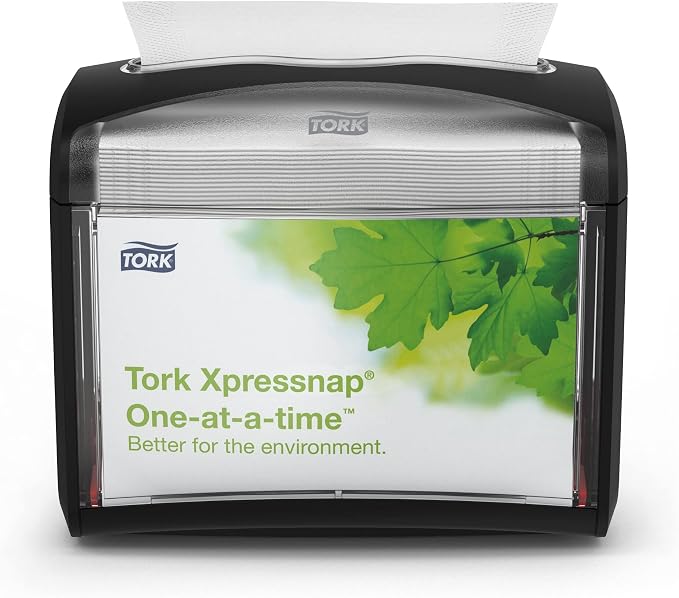 Tork Xpressnap Napkin Dispenser Black N4, Signature Range, 6232100 | 4-Pack by Tork