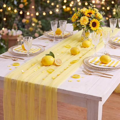 4 Pcs Pastel Table Runners 29 x 71 Inch Colorful Tulle Table Runner Macaron - Image 7