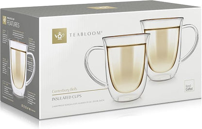 Teabloom Double Walled Borosilicate Glasses – Set of 2 Insulated Glass Cups - Image 4
