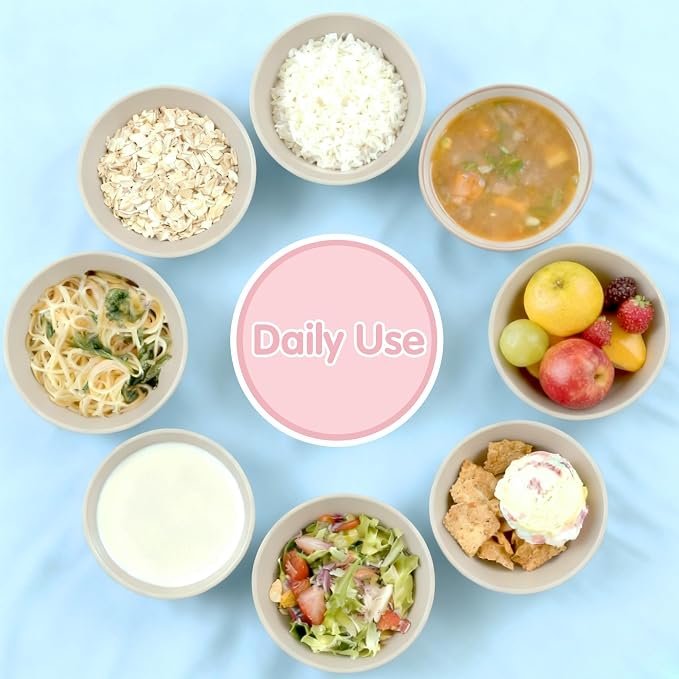 Quatish 14 PCS Unbreakable Cereal Bowls, Dishwasher & Microwave Safe Wheat - Image 5
