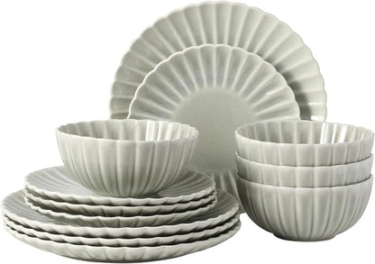 Gibson Elite Peach Orchard 12-Piece New Bone China Dinnerware Set Service by GibsonHomewares