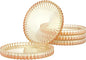 Amber Glass Coaster Set of 5,Round Glass Coaster,Suitable for Cafes, Dining Tables, Offices, Bars, Terraces (Amber)