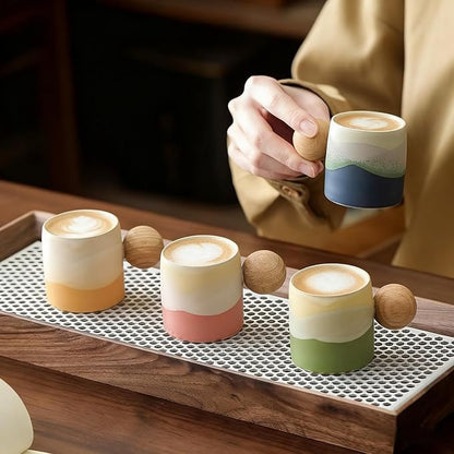 2.4oz Ceramic Espresso Cups Set of 4, Small Coffee Cups - Image 2