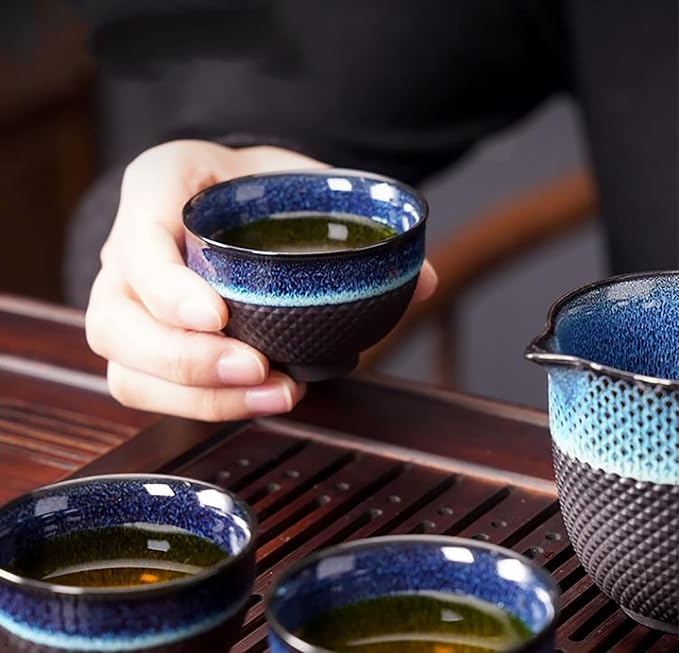 Chinese Ceramic Kung Fu Tea Set of 6, Japanese Tea Cup, Sake Cup, Ceramic Tea - Image 7