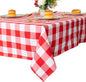 ShinyBeauty Gingham Square Tablecloth 54x54 Red and White Cotton Plaid | Rustic by ShinyBeauty