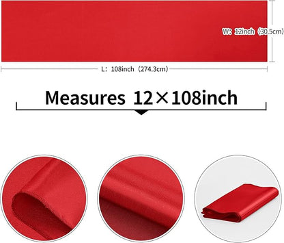 4-Pack Red Satin Table Runner 12 x 108 Inch Long Bright and Smooth Silk Fabric - Image 3