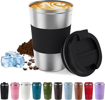 Vacuum Insulated Stainless Steel Travel Coffee Mug, Leak Proof Cup by SPLMIFA