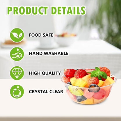 100 Pack 12 oz Clear Plastic Bowls, Disposable Salad Serving Bowls | - Image 3