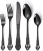 Gorgeous Retro Royal Black Silverware Set by MetalServingUtensils