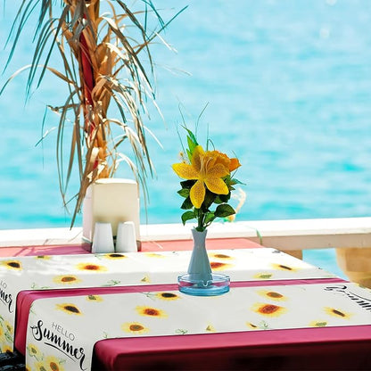 4 Pcs Hello Summer Table Runner Seasonal Table Runners 13 x 72 Inch Maple - Image 4